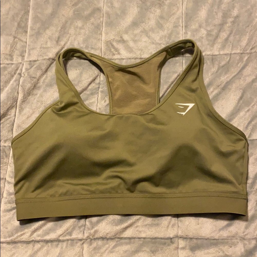 Green Gymshark sports bra.